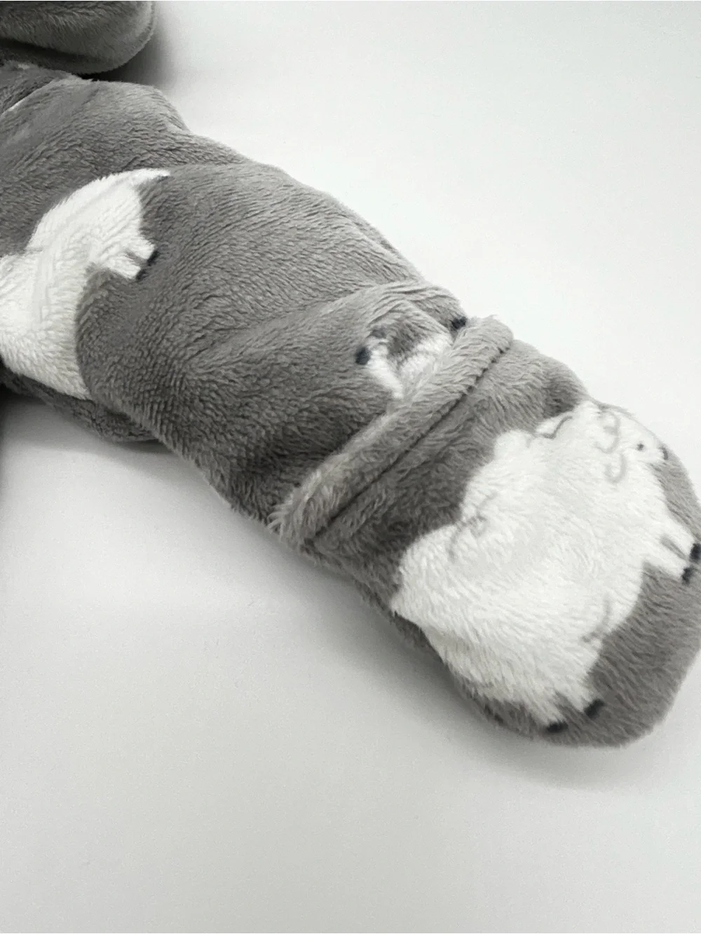 Carter's Gray Fleece Hooded One-Piece with White Sheep Size 3 Months